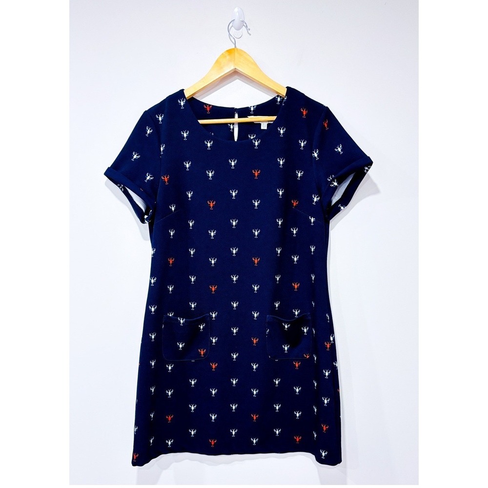 YUMI Navy lobster print dress | Nautical preppy‎ playful | Size 10